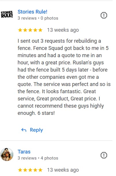 review fence squad
